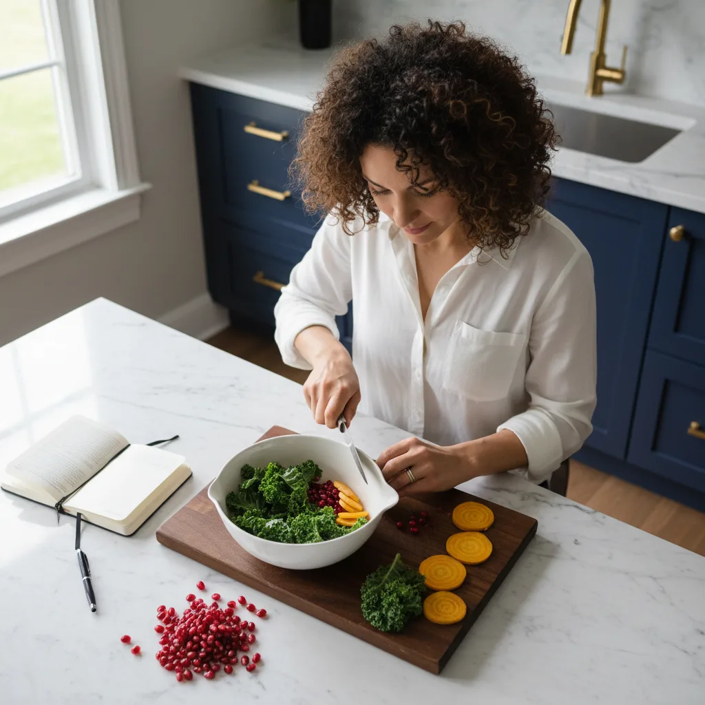 Woman preparing a phase-aligned meal